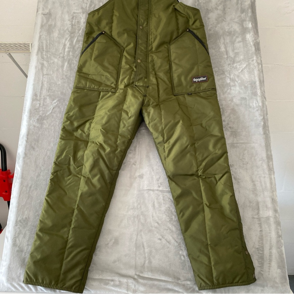 Refrigiwear‎ Iron Tuff Insulated Green Snow Bib Overalls Large Made in USA